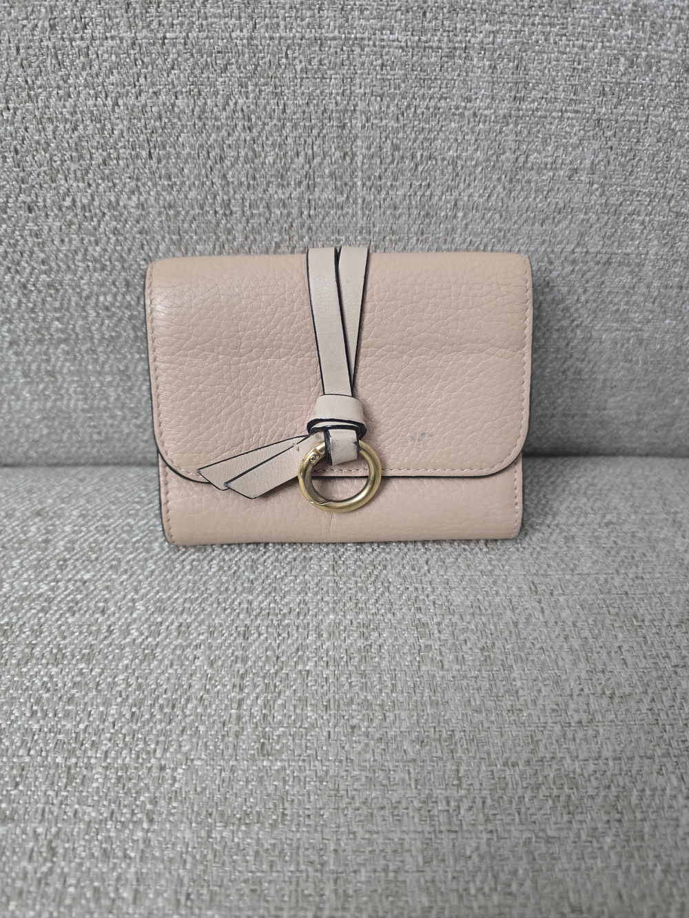 Chloé Alphabet Tri-Fold Wallet in Cement Pink Leather